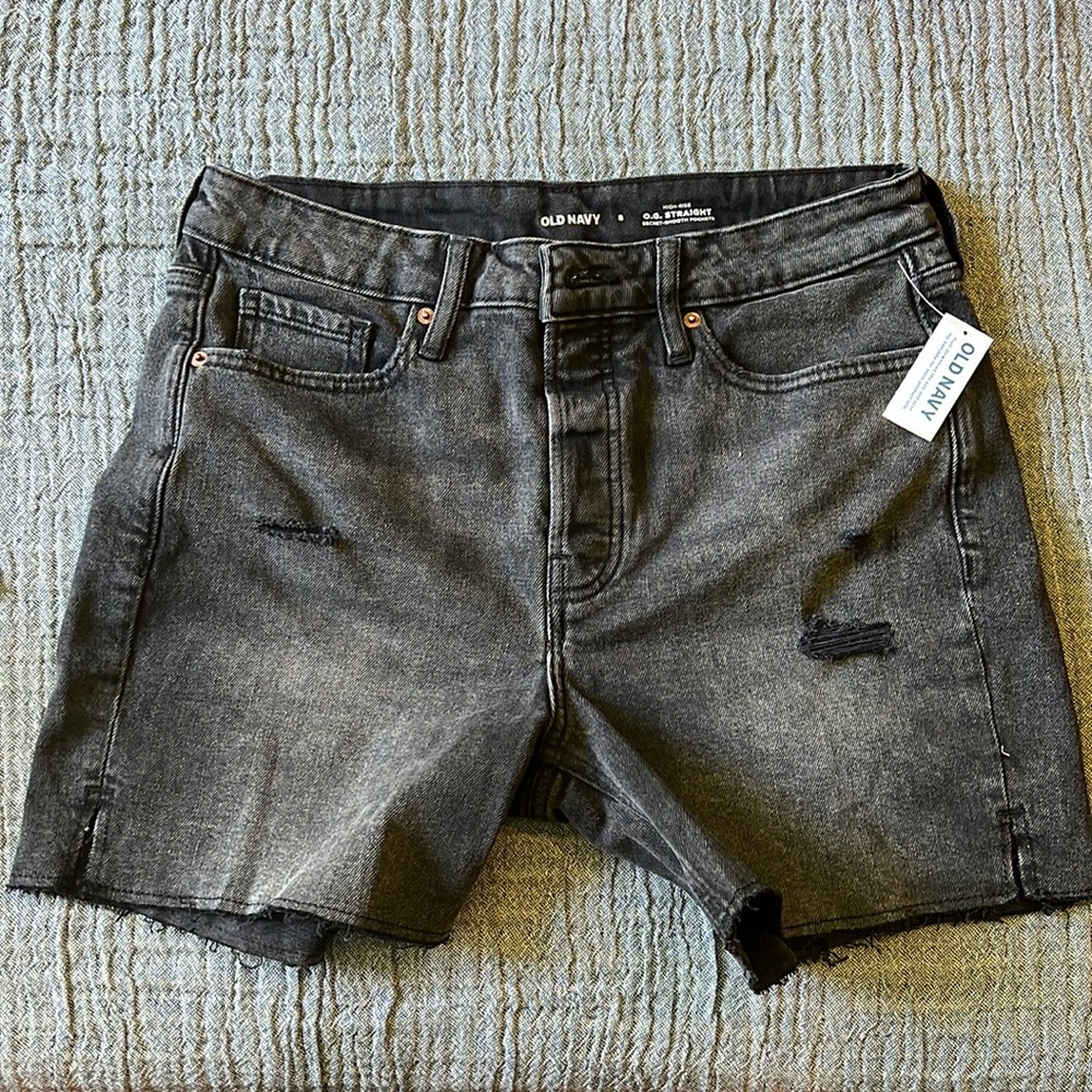 Old Navy Distressed Black Jean Shorts NWT
